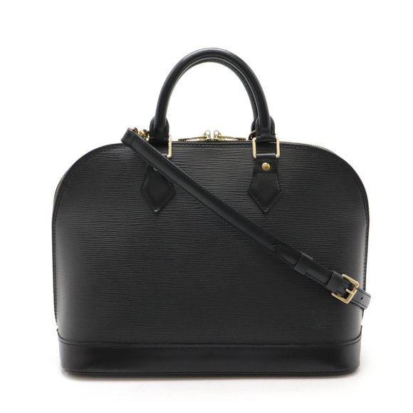 LOUIS VUITTON Black Leather Alma Shoulder Bag - Picture 1 of 9
